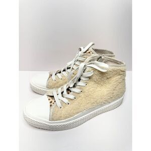 DOLCE VITA Sneakers Womens Hi Top Veola Plush Size 8.5 Fur Faux Calf Hair Suede